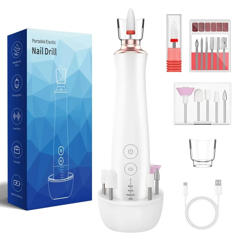 

Electric Nail Polisher Drill Bits Electric Nail Drill Machine Rechargeable Professional Cordless Polishing Dead Skin Removal