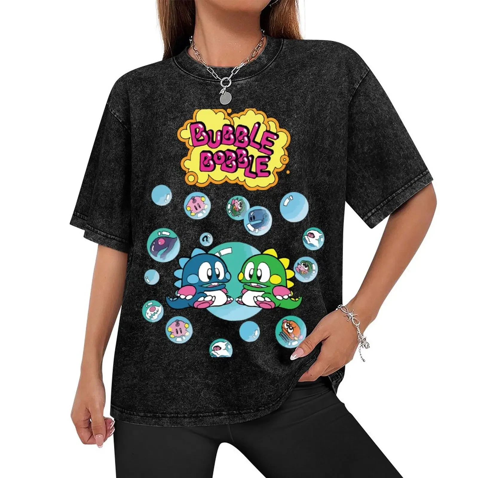 Bubble Bobble T-Shirt anime stuff shirts graphic tees hippie clothes heavy weight t shirts for men