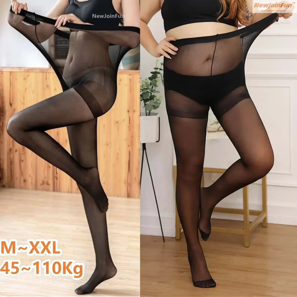 Collants sans entrejambe pour femmes, collants ouverts, grande taille, sexy, fins, surdimensionnés, 15D