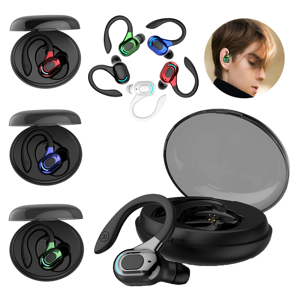 M-F8 Bluetooth 5.2 Headphone Hanging Stereo Music Calls Earphone Ear Hook Mini Headphone Noise Cancelling Sports Gaming Earbuds