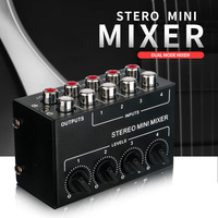 CX400 Mini Passive Stereo Mixer Stereo Dispenser for Live Studio DJ Equipment RCA 4-Channel Small Audio Mixer