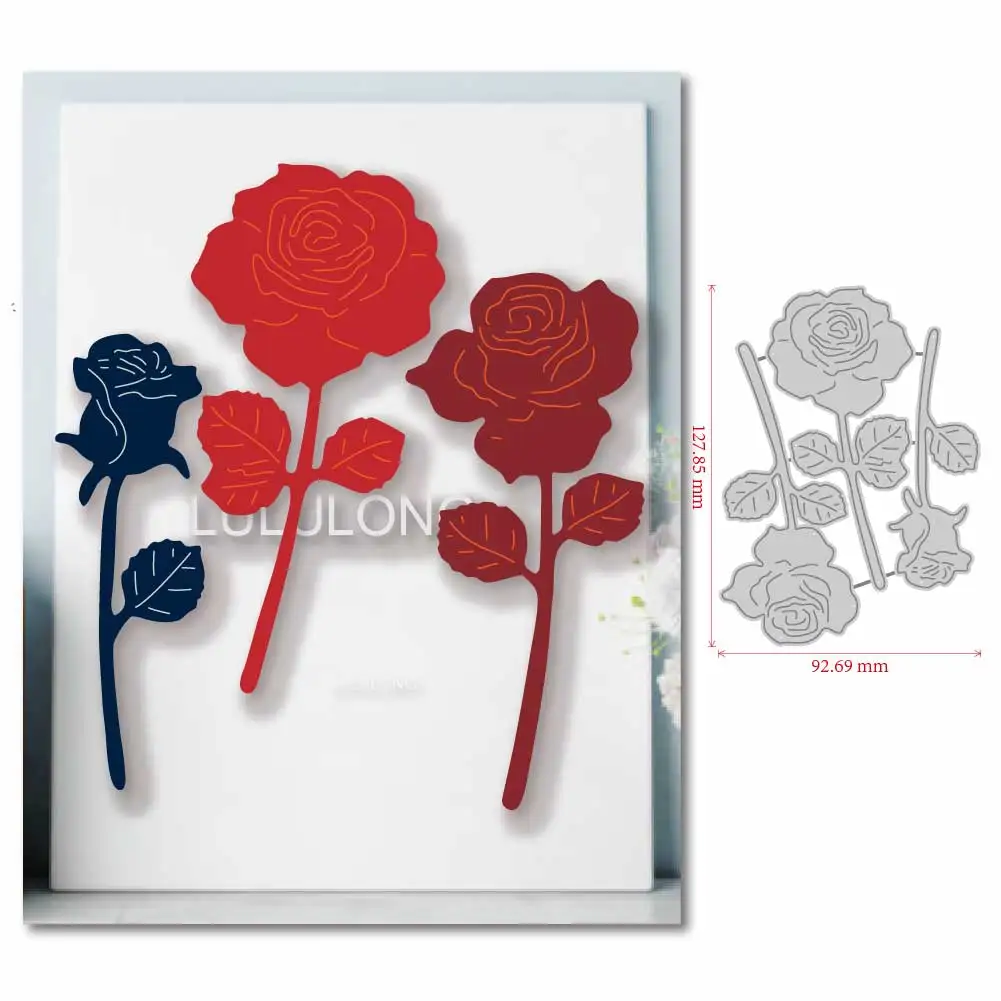 

3PCS Rose Metal Cutting Dies 2025 New Scrapbooking Crafts Die Cut For Card Making Molds For Cards Embossing Template
