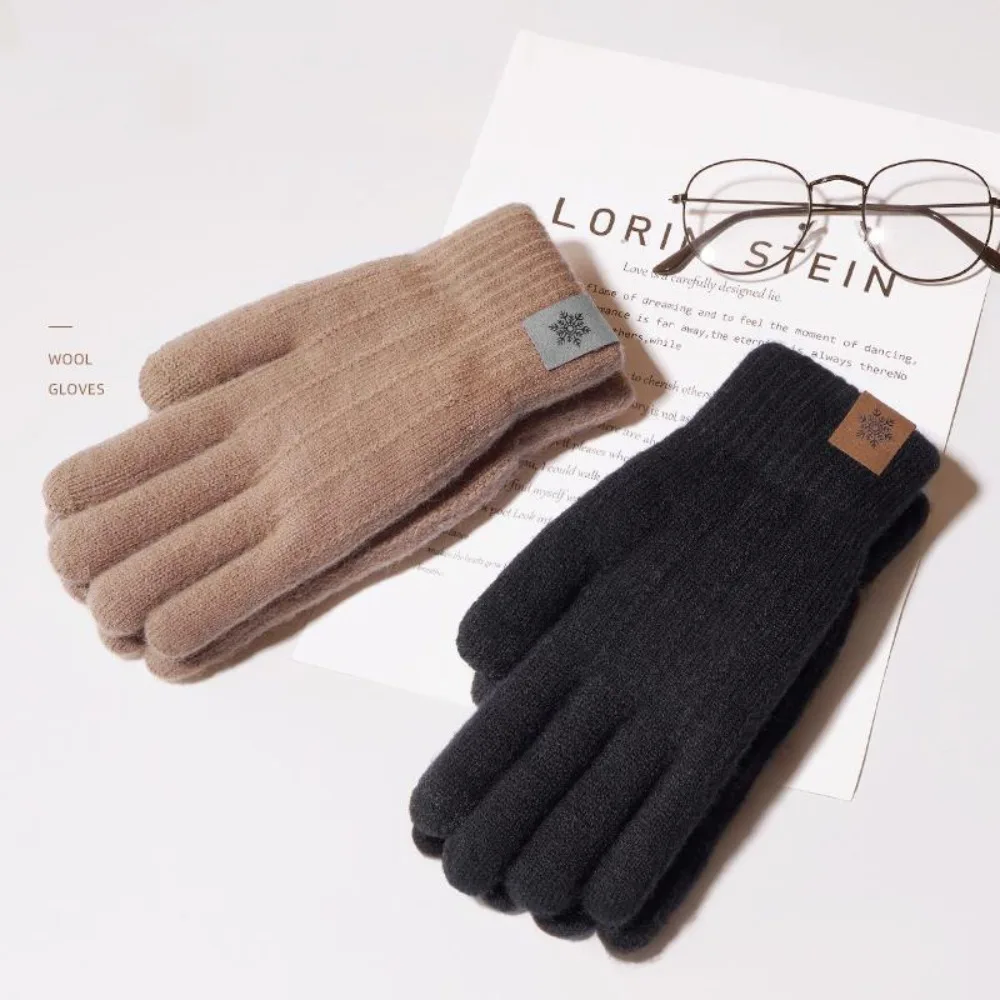 

New Touchable Screen Winter Gloves Warm Knitted Driving Mittens Full Finger Skiing Gloves Cycling Driving
