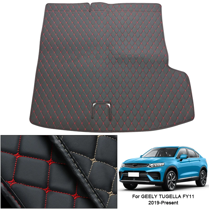 1pc Leather Car Custom Trunk Mats Waterproof Anti-Dirty Protector Tray Cargo Liner Auto Accessories For GEELY Tugella 2019-2025