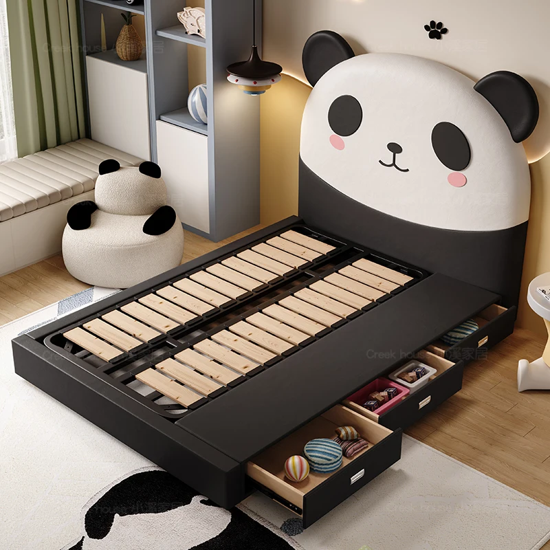 Nieuw Panda Animal Single Massief Houten Multifunctioneel Bed met drie trekkingen voor tienerjongens