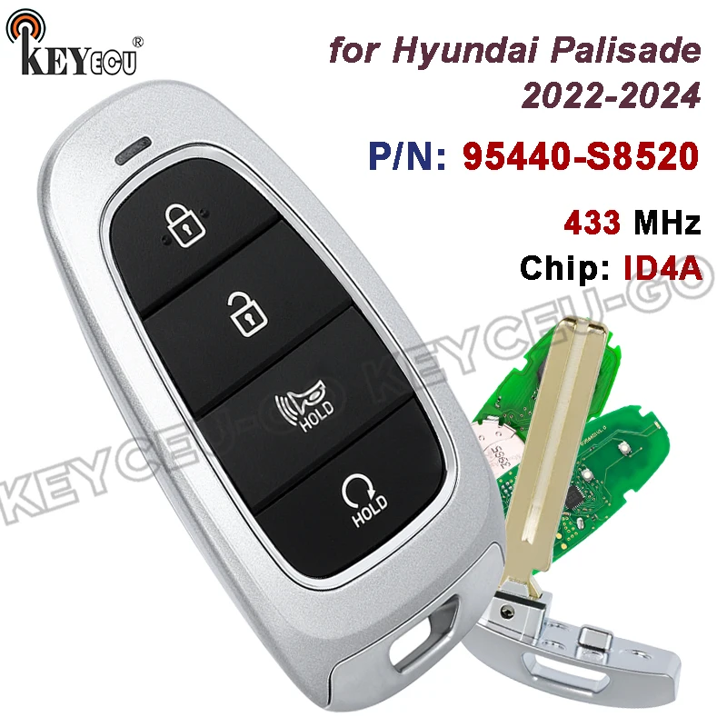 

KEYECU 433MHz ID47 Chip 95440-S8520 FCC ID: TQ8-FOB-4F26 Keyless-Go Smart Remote Key Fob for Hyundai Palisade 2022 2023 2024