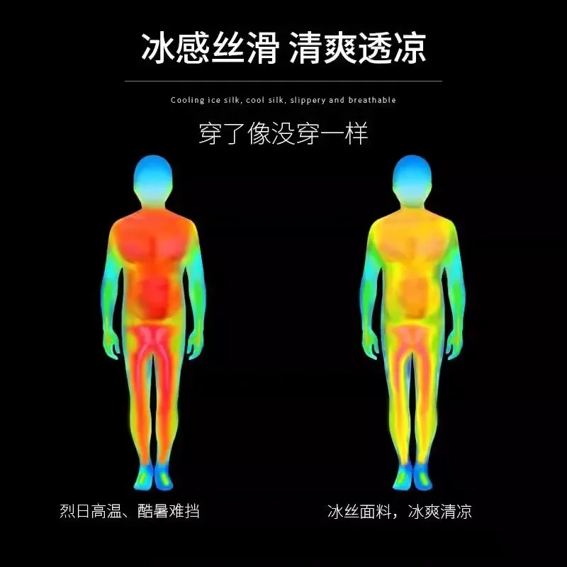 Men's Ice Silk Running Set: Quick-Dry Loose Short Sleeve T-Shirt for Summer Fitness & Soccer Training.