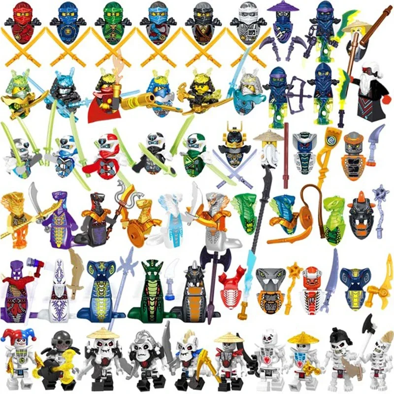 

24 Pieces Anime Characters Ninja Figures Garmadon Jay Lloyd Samukai Cole Harumi Ultra Violet Pyro Snake Building Block Kids Toys