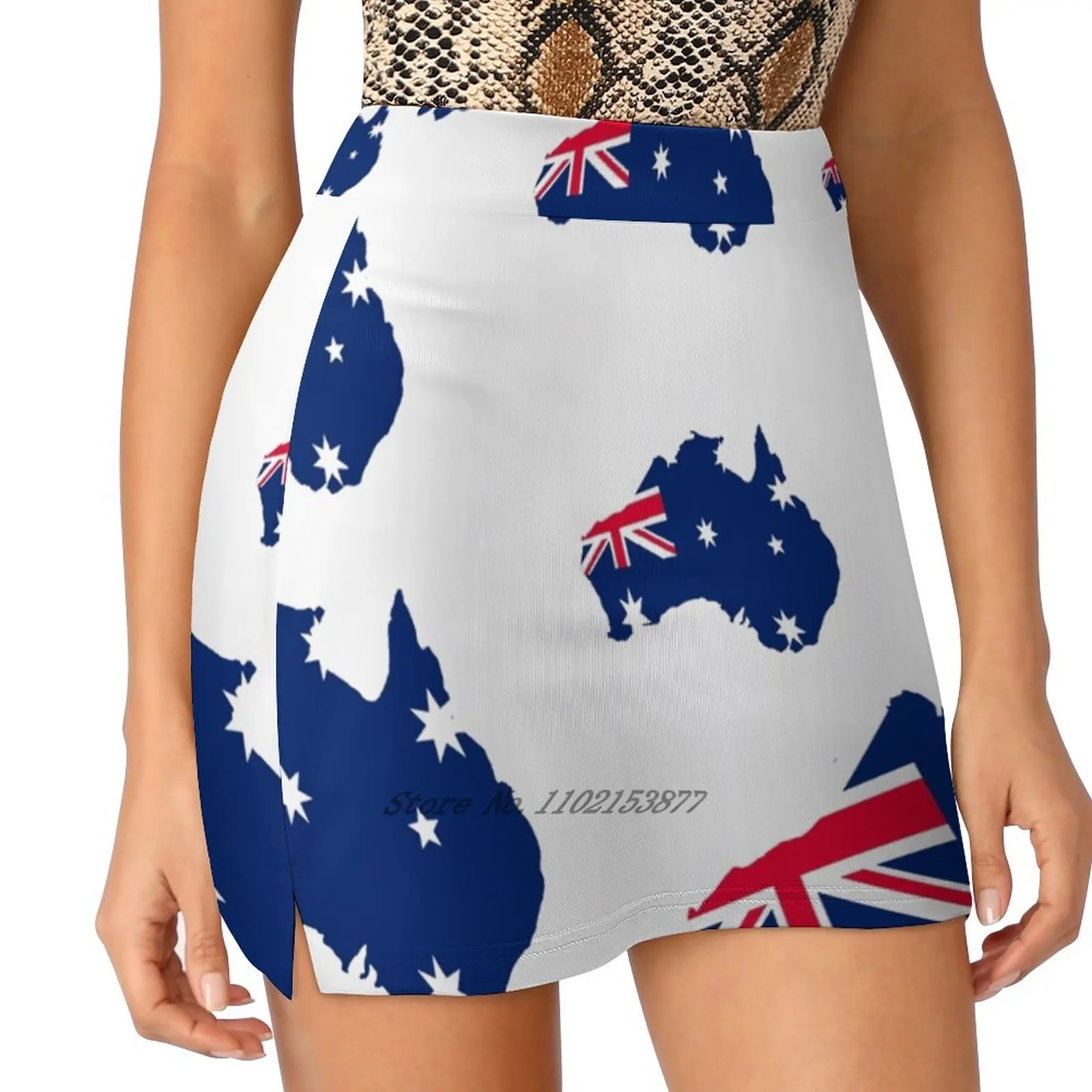 Australian Flag ( 3 ) Women's Fashion Sporting Skirt With Pockets Tennis Golf Running Skirts Australia Ozz Down Under