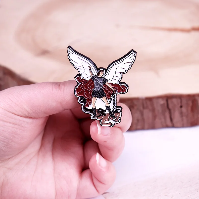 Saint Michael the Archangel Enamel Pin Fashion Collectibles Jewelry Gifts