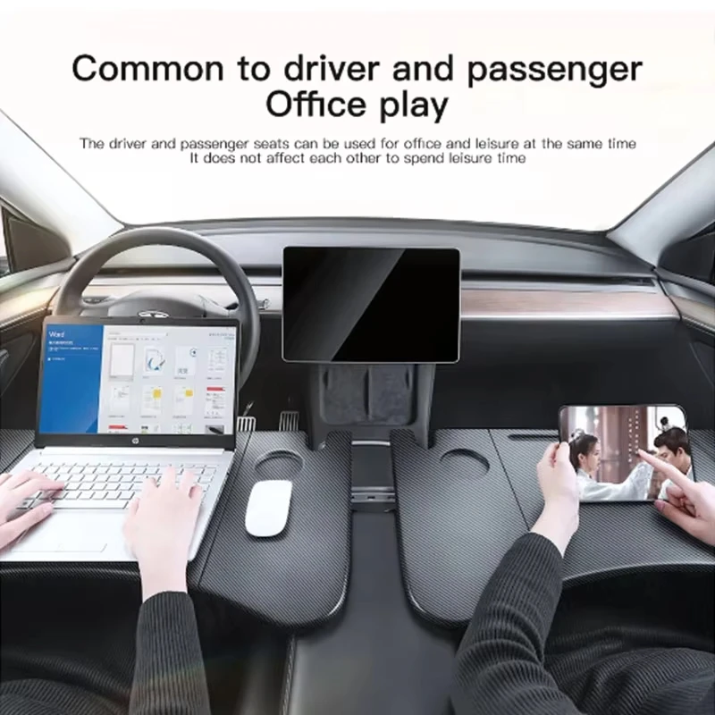 Foldable Steering Wheel Laptop Table Tray Holder Travel Work Camping Dining Desk For Tesla Model 3 Model Y YL Juniper 2026