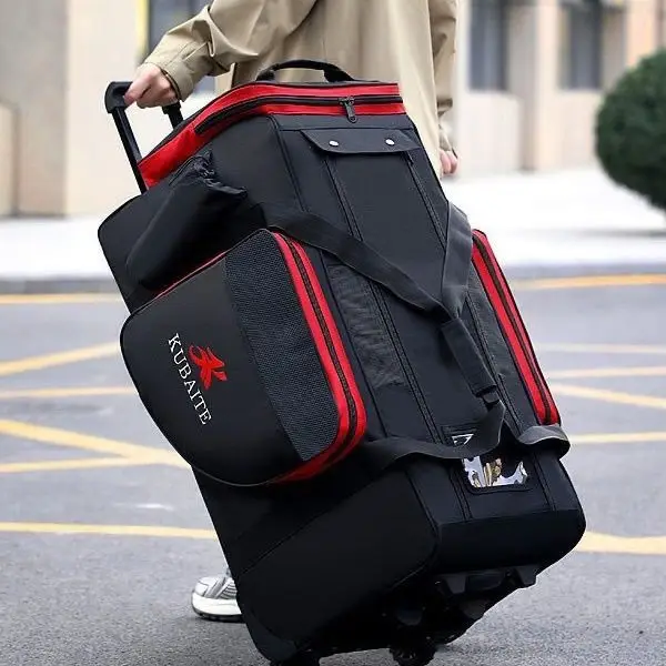 Wheeled Travel Bag Unisex Outdoor Sports Bag Waterproof Wear Resistant Luggage Hockey Bag Large Outdoor Backpack Gear Sports