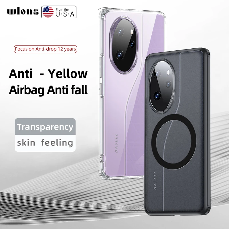 

Matte Frosted and Transparent Crystal Back Cover for Honor 100 Pro, Military Fall Prevention Phone Case for Honor 1, Ice Crystal