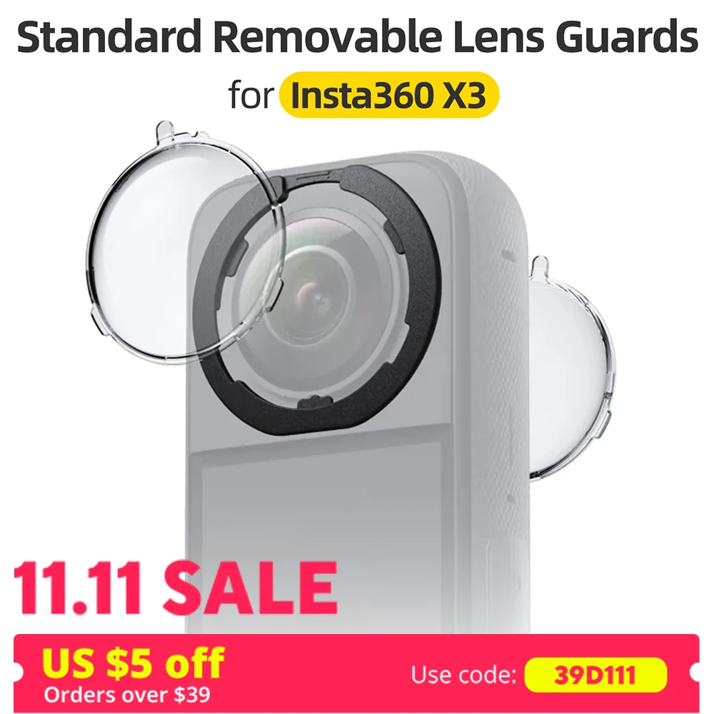 Insta360 X3 Standard Removable Lens Guards for Insta 360 X3 Lens Protector Guard Accessories