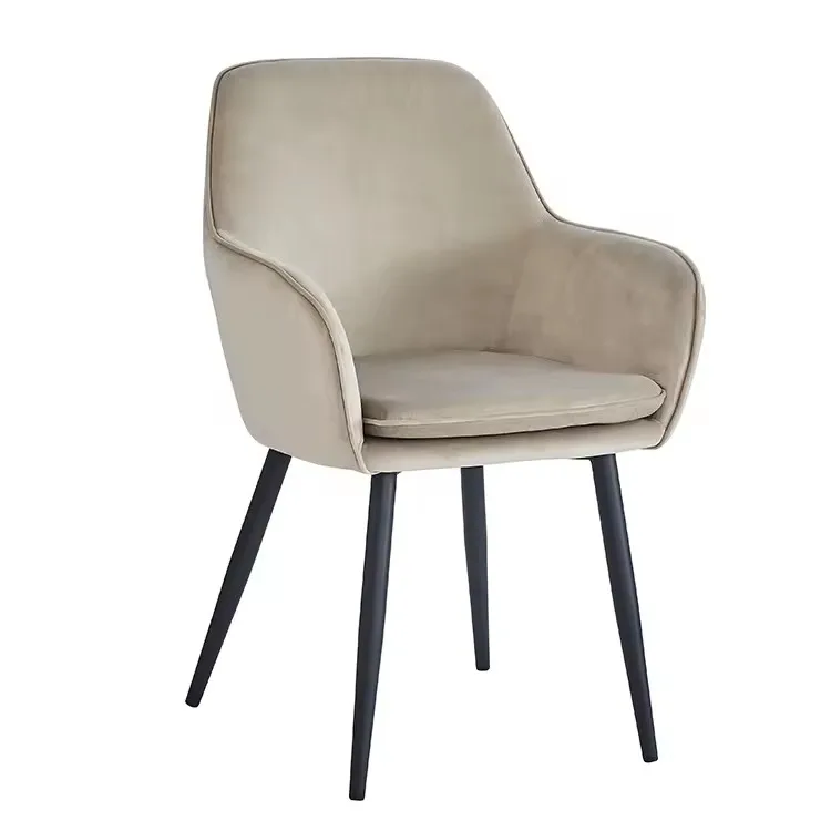 Factory Direct Sale Comfortable Metal Legs Restaurant Dinner Armchairs Upholstered Velvet Dining Chairpromote sales