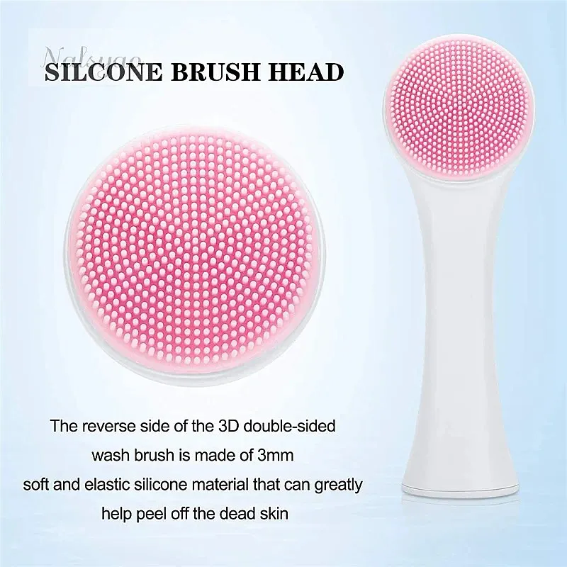 3D Double Sided Silicone Facial Cleansing Brush Manual Massage Exfoliator Soft Bristles Face Wash Tool for Deep Pore Cleansing gallery 5