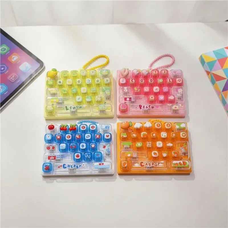 26 Key Portable Stress Relief Keyboard Fidget Toy Keychain Small Pendant for Travel Office Birthday Gift for Adults Kids