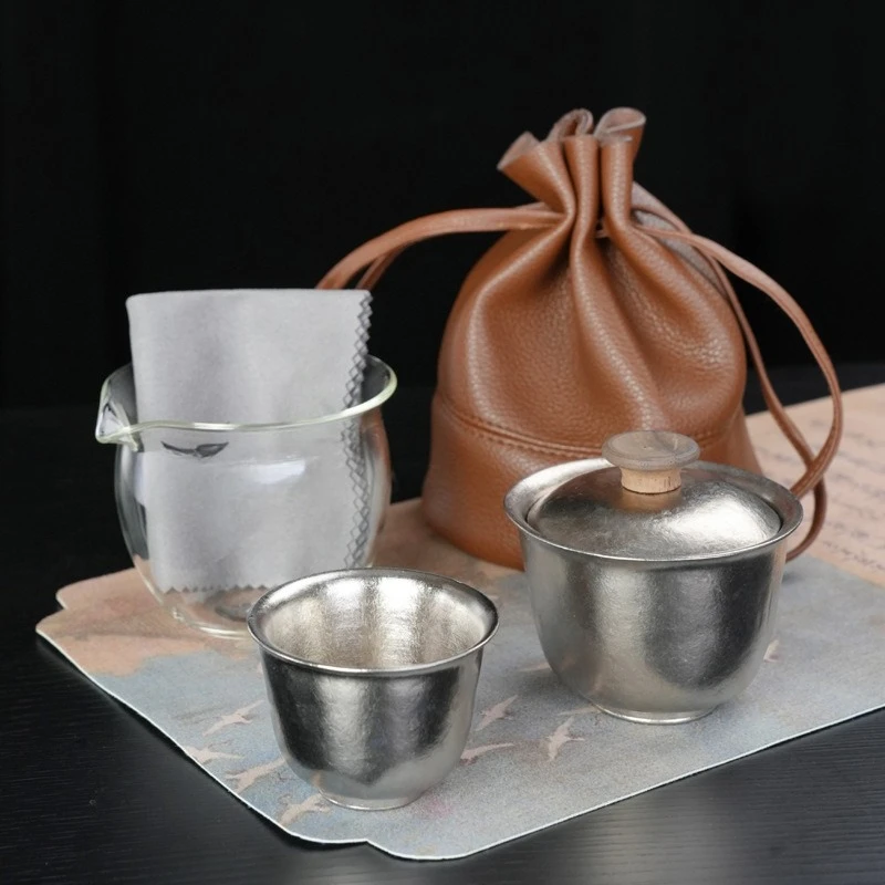 

Pure titanium cover bowl set/outdoor travel camping portable storage teacup cover bowl