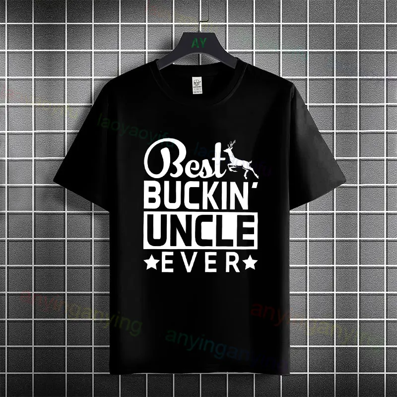 Best Buckin' Uncle Funny Cowboy Saying T-Shirt for Men 100% Cotton Crew Neck Short Sleeve Humor Style Casual Fashion Tshirt