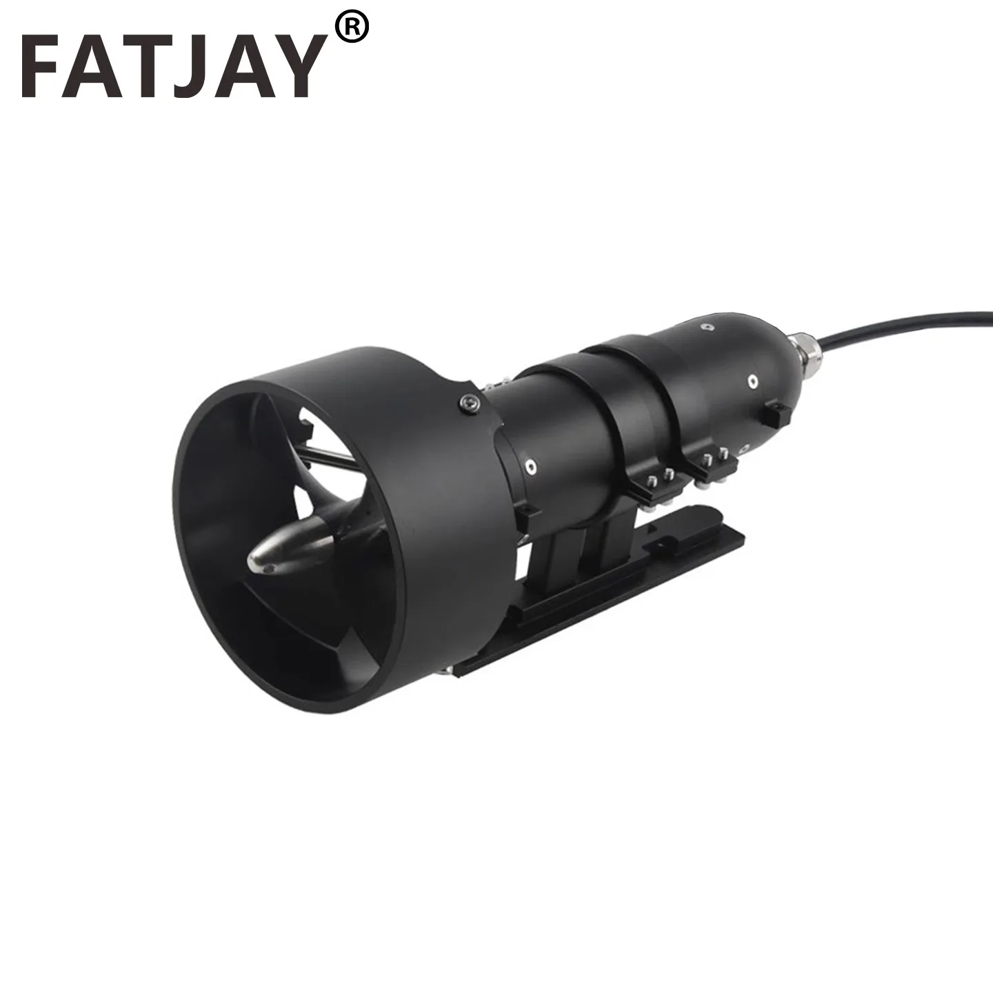 FATJAY KYI-30ET-SUP 24-28V IPX8 Waterproof Brushless Underwater Thruster Motor 30KG Thrust Double Hose Clamp for RC Boats