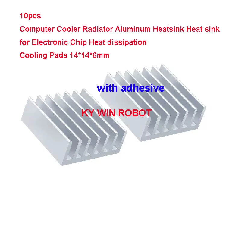 5 pçs mini adesivo de alumínio radiador dissipador de calor 14x14x6mm cooler para impressora 3d driver de motor de passo vga ram led ic
