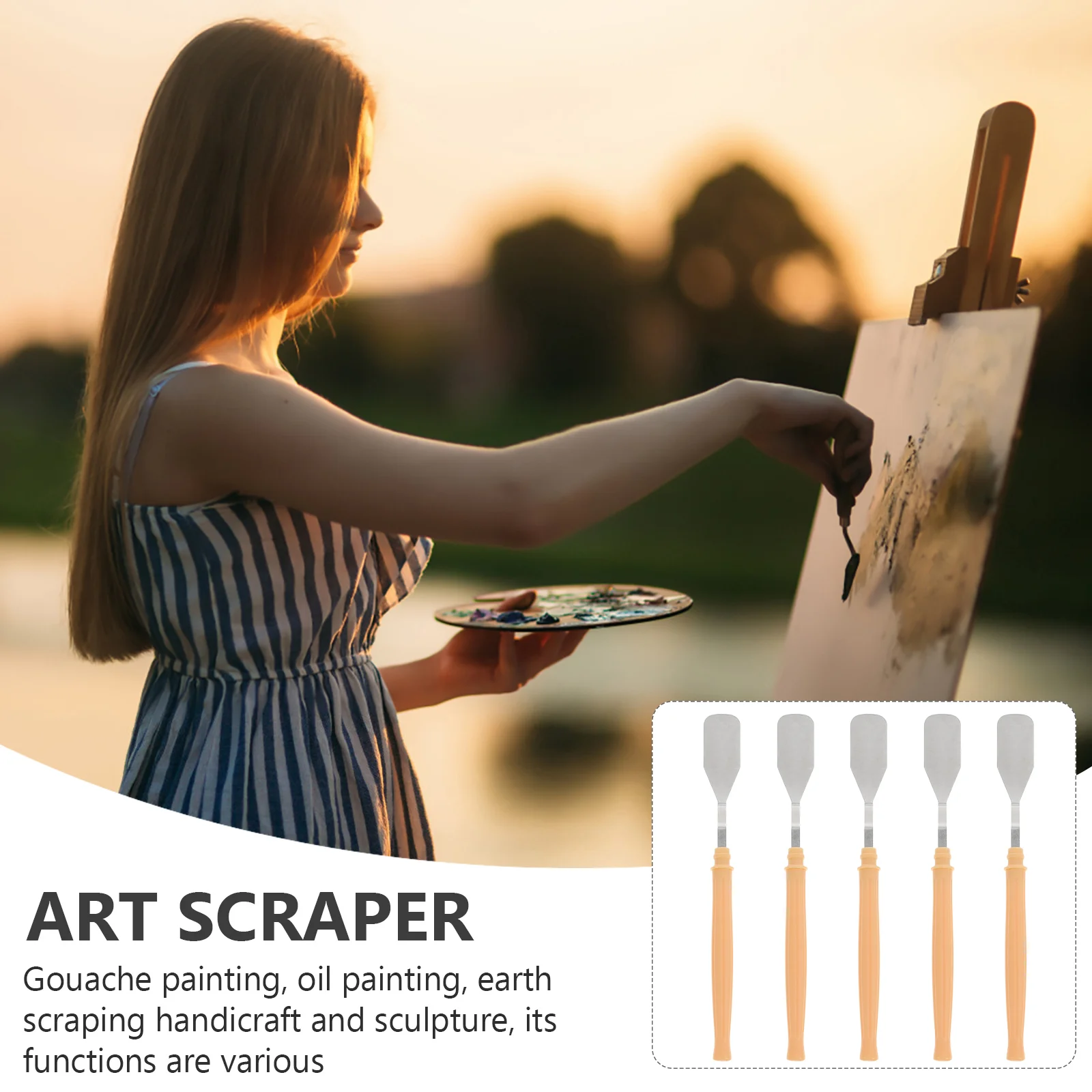 10 Pcs Tool Palette Knife Tools Color Mixing Accessory Stainless Steel Paints