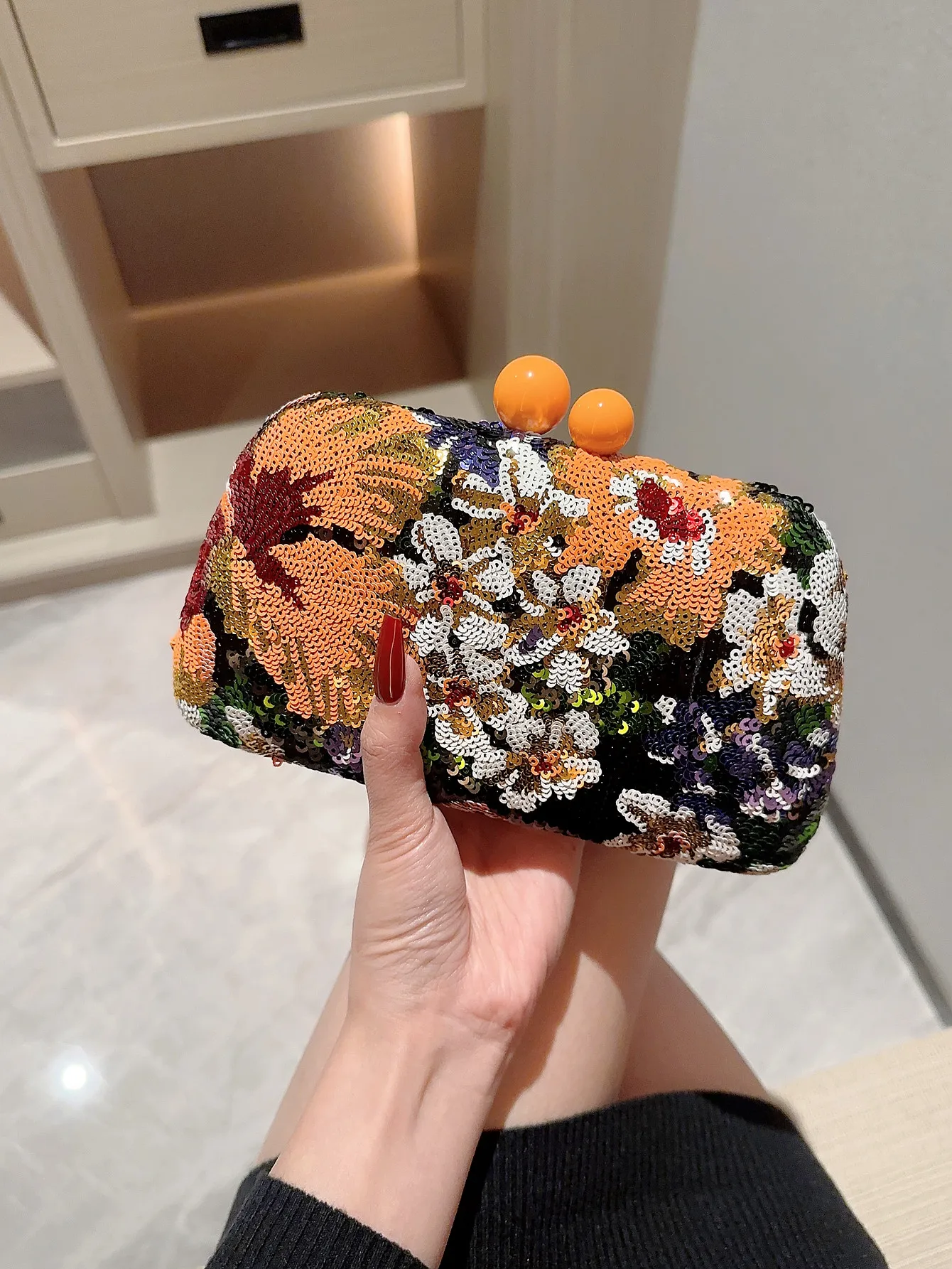 New Evening Bag Cheongsam Dress Bag Banquet Bag Embroidery Beads Evening Bag Clutch Bag Dress Bag Vacation