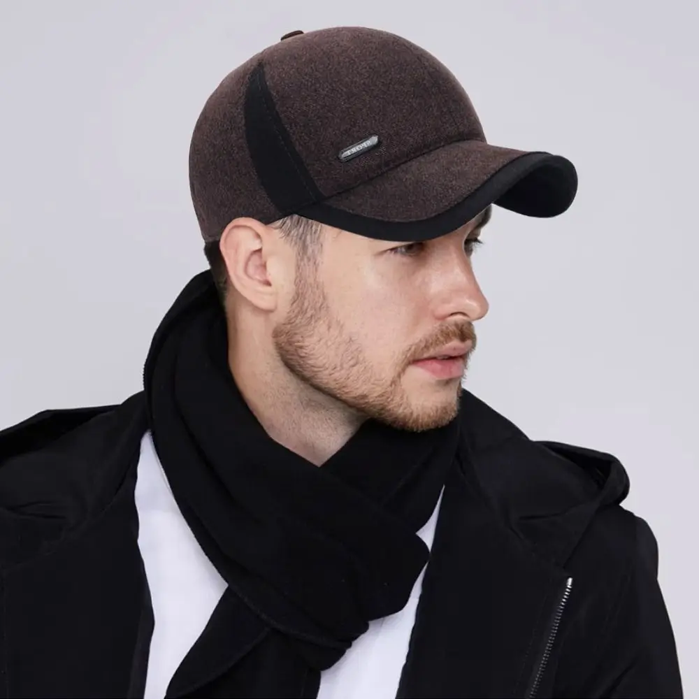 Outdoor With Earflaps Thicker Baseball Cap Ear Protection Windproof Dad Caps Warm Adjustable Earmuffs Cap for Men