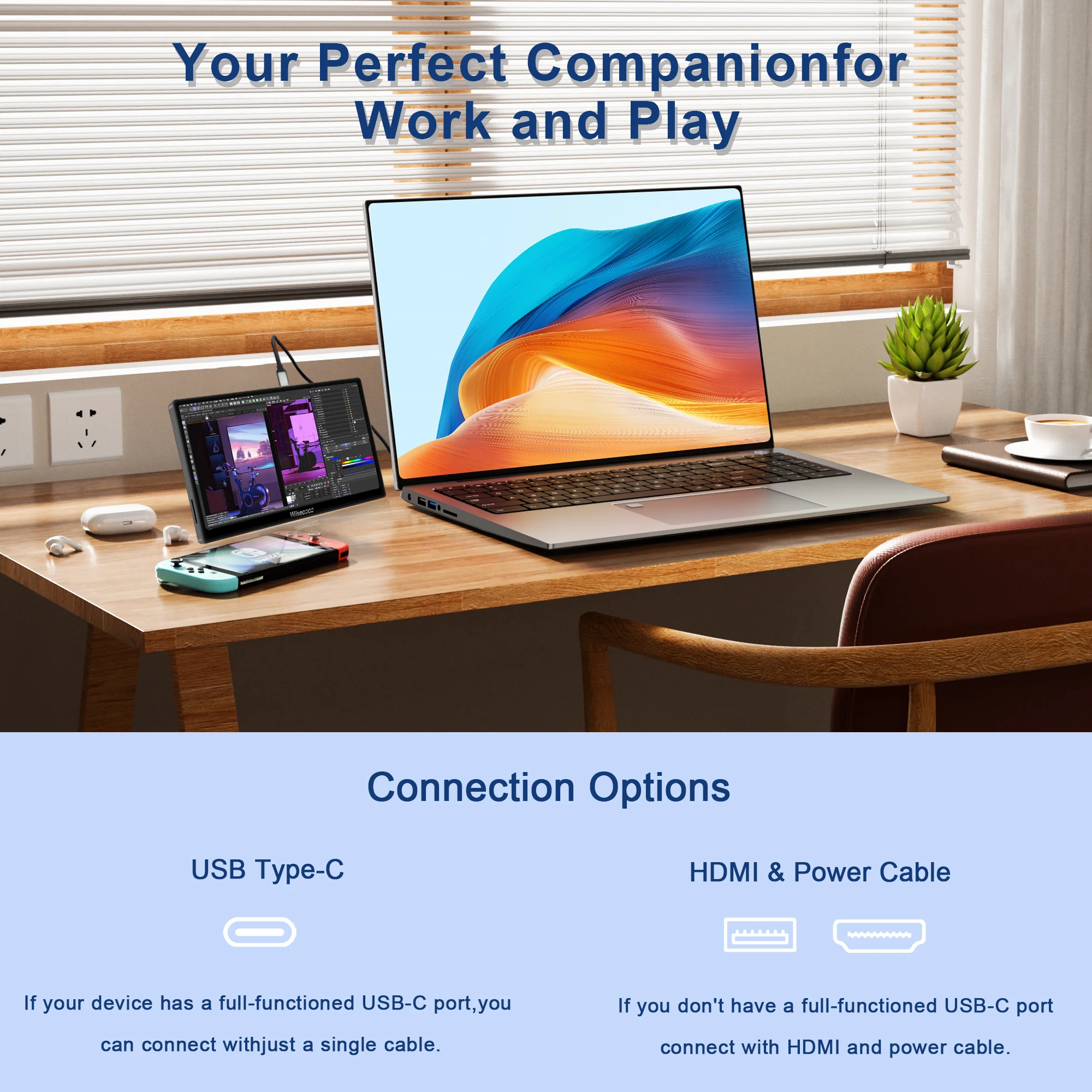 شاشة 7 بوصة FHD محمولة تعمل باللمس 120 هرتز 100% sRGB USB-C لألعاب الهاتف المحمول Raspberry pi #5