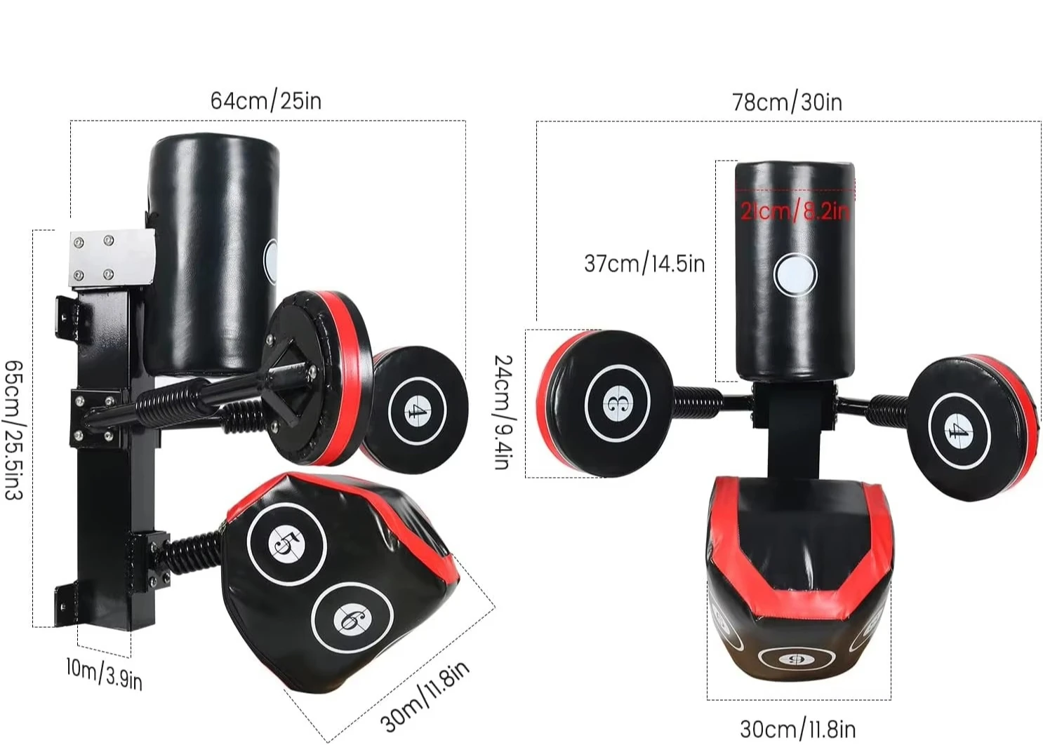 Saco de boxe pesado de parede de alvo de boxe de velocidade de sparring multiponto, alvo de combate masculino