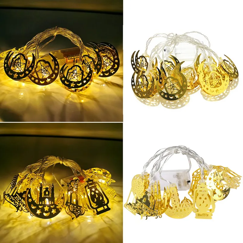 Eid Mubarak Moon Star Led String Lights Ramadan Decorations for Home Holiday Decorative Islam Muslim Event Party Lighting