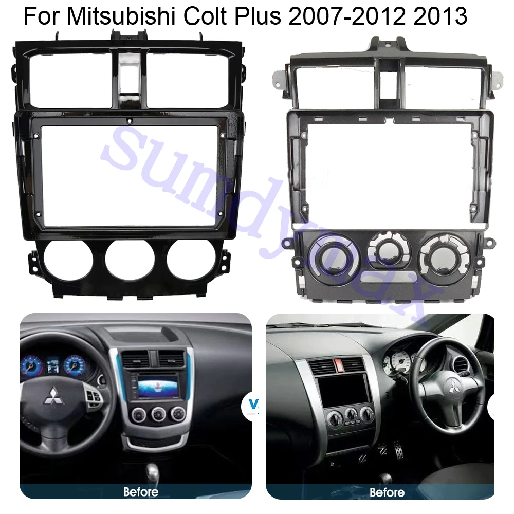 

9inch android Car radio Frame Fascias For Mitsubishi Colt Plus 2007-2012 2013 2din car panel Big Screen Radio Dask Kit Fascia