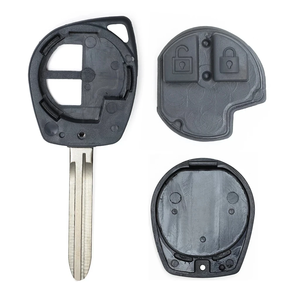 DIYKEY 2-przyciskowy zdalny kluczyk samochodowy do Suzuki Grand Vitara Swift Ignis SX4 Liana Alto z nieobciętymi ostrzami