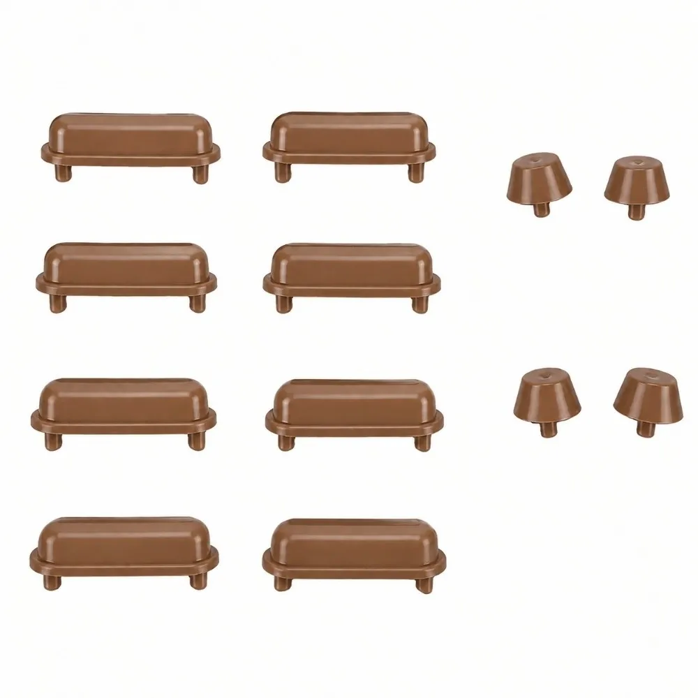 12 Pack Square Round Shape Toilet Bumper Pads ABS Material Brown Color Cushion Pads Damping Absorbing Self-Adhesive