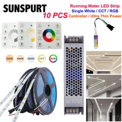 WS2811 or 1903 LED Strip for Horse Racing Running Water Flow Lights with Touch Panel Controller DC24V 2835SMD 120Leds/M 10M/Roll