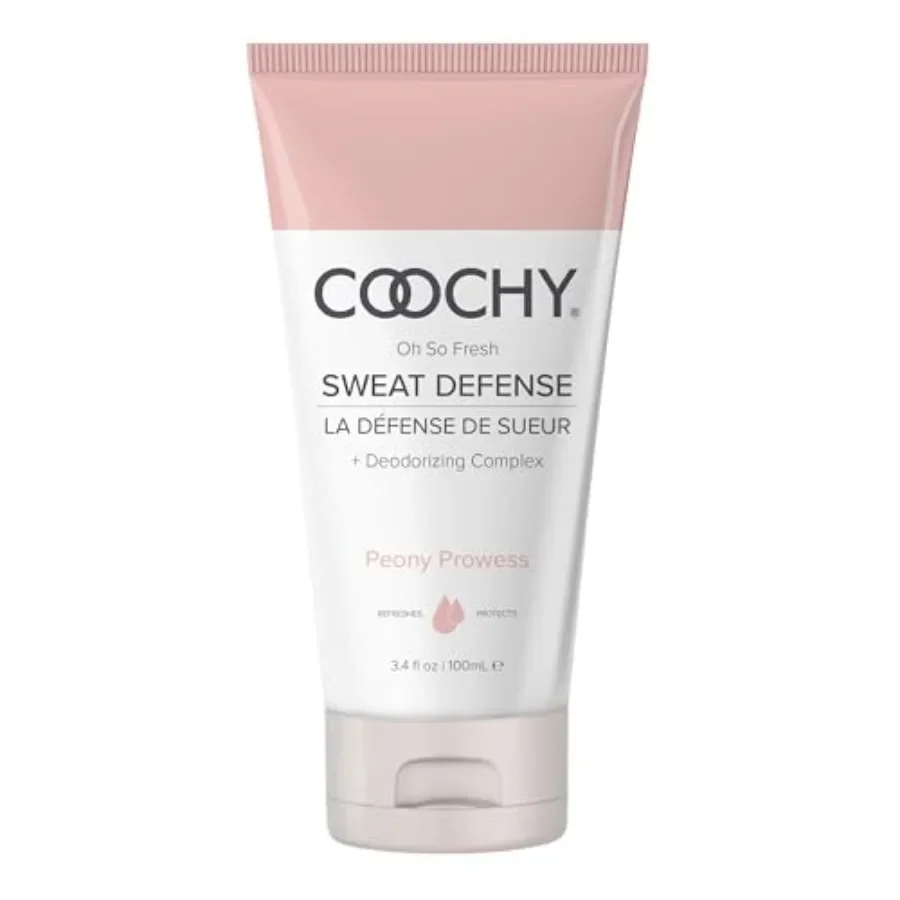 

Coochy Sweat Defense Intimate Protection Lotion Calming Feminine Care Cream Deodorizer Peony Prowess, 3.4 oz