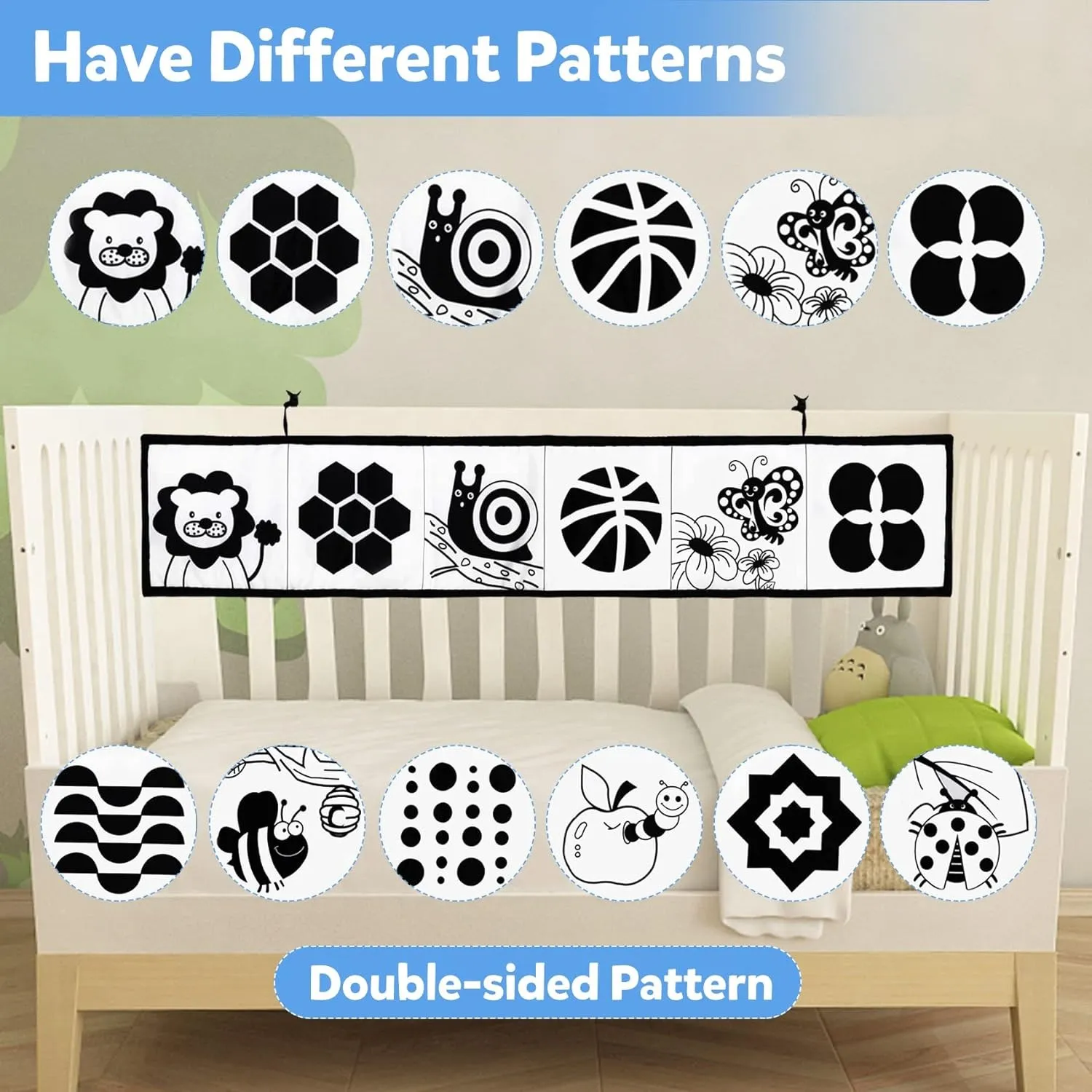 黒白の高コントラストソフトクロスブック感覚紙おもちゃ早期教育お腹時間新生児幼児男の子女の子幼児