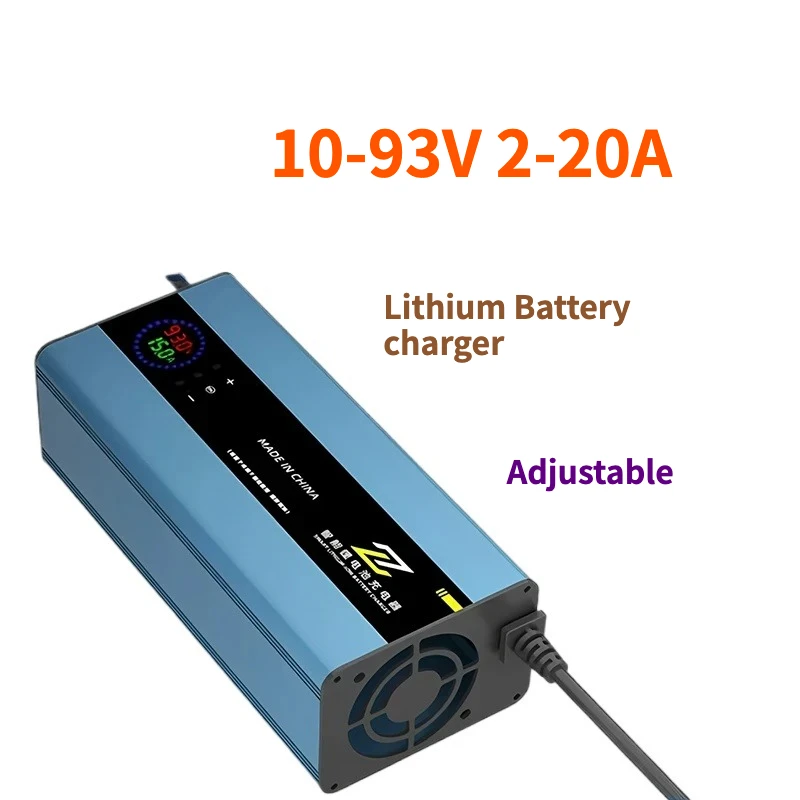 10V TO 93V 2-20A Charger 12V 24V 36V 48V 60V 72V 84V 43.8V 87.6V 84V 58.8V 54.6V 67.2V 15A Li-ion ion Lifepo4 Lithium Battery
