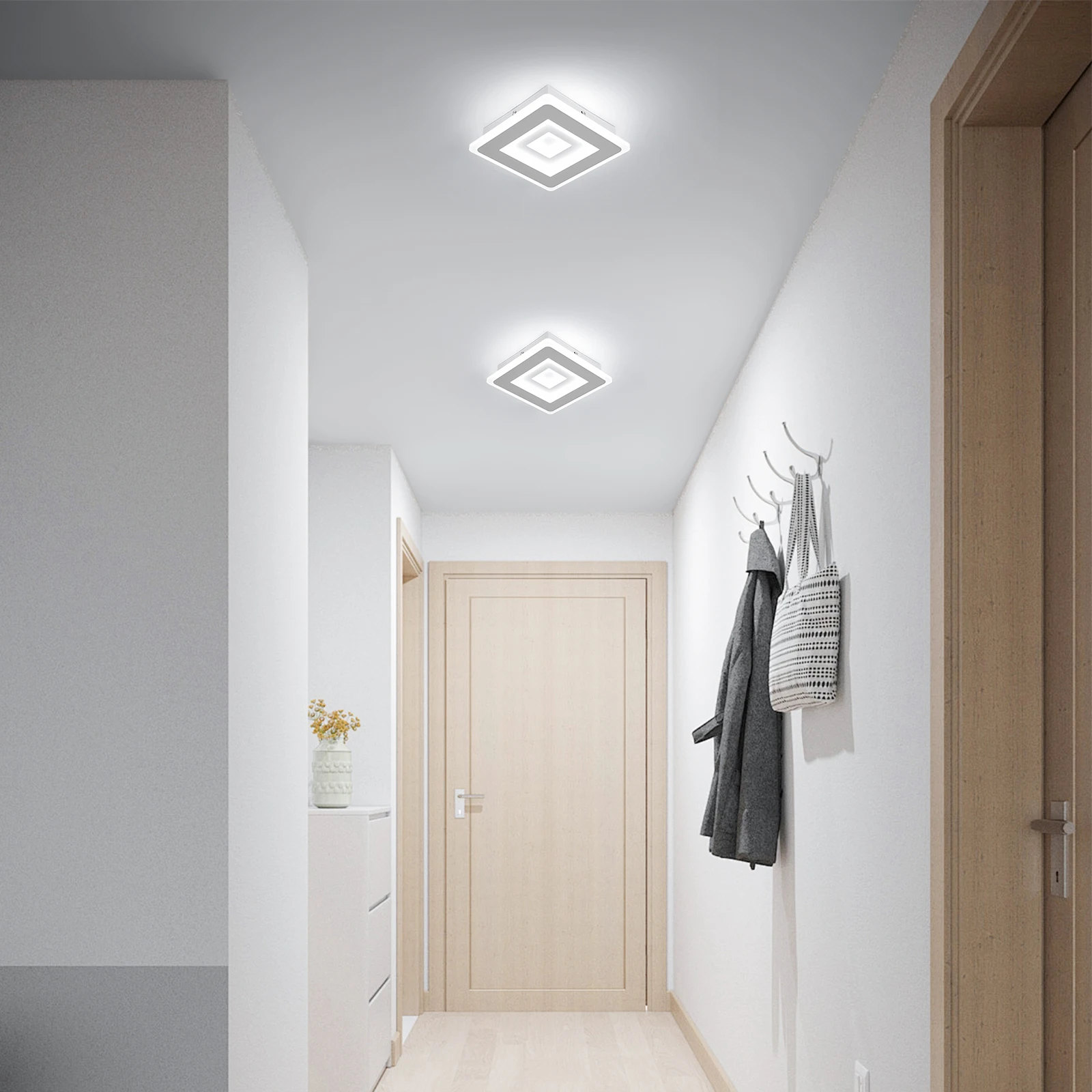 LED Thinesss Deckenleuchte, 28 W moderne weiße Deckenleuchte für Schlafzimmer, Wohnzimmer, Küche, 6500 K Kaltweiß – Detail 2