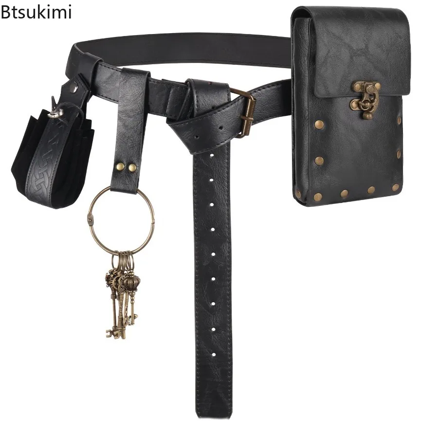 

Vintage Renaissance Viking Knights Loose Change Waist Bags Medieval Belts Cosplay Costume Accessories Halloween Role Play Props