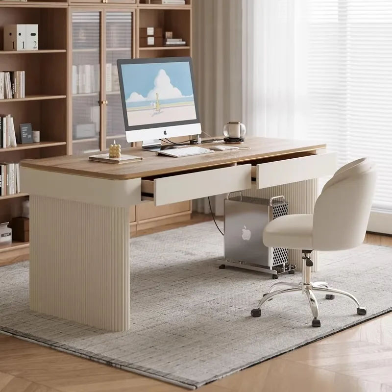 

Cream style desktop computer desk bedroom household rock slab computer desk living room escritorio con cajones office furniture