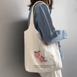 Canvas Bag Women's One-shoulder Fruit Orange Literary Student Simple Hand-held Printed Canvas Bag Travel Bag Basketball Bag