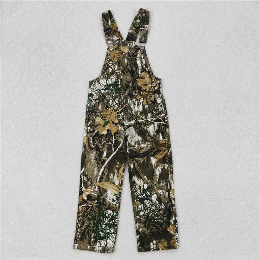 

Baby Boys Kids Brown Leaves Camouflage Denim Strap Jumpsuit Overall Cute Baby Outfit for Boys