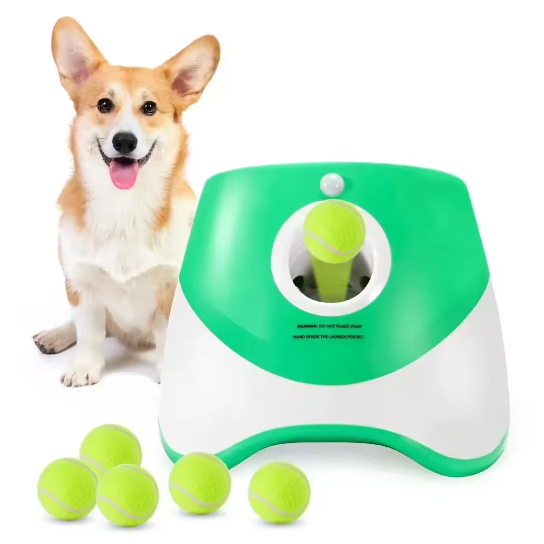 

Interactive Outdoor Pet Tennis Dog Ball Throwing Machine Automatic Dog Ball Launcher