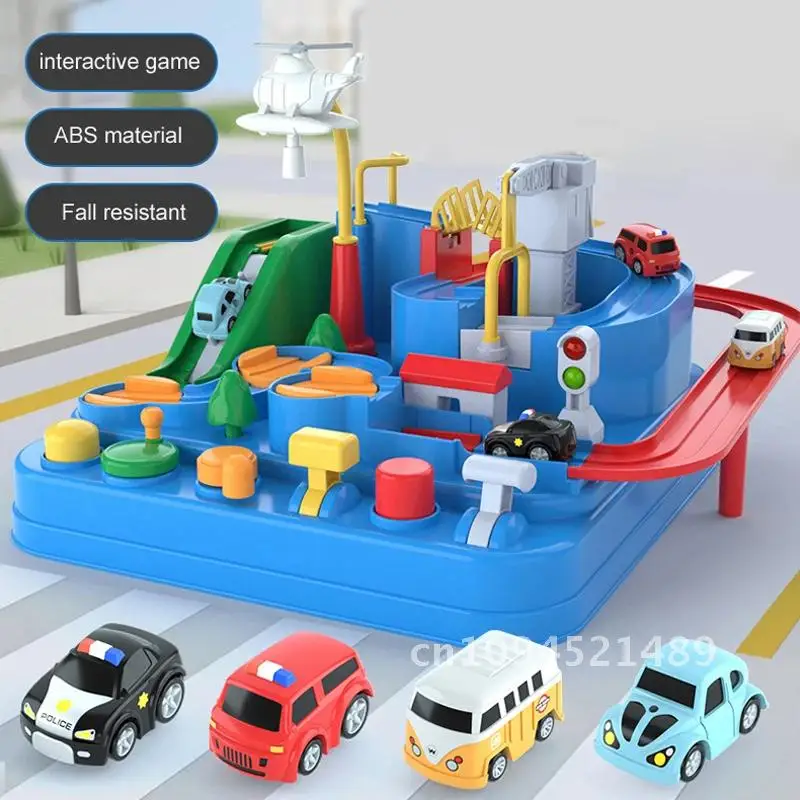 Modelo de carro ferroviário de corrida brinquedos educativos crianças pista jogo de aventura cérebro trem interativo mecânico animais espaço foguete brinquedo