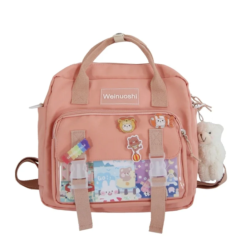 Small Backpack Canvas Teenager Girls School Backpack for Female Student Women Patchwork Kawaii Rucksacks Mochila mini backpack