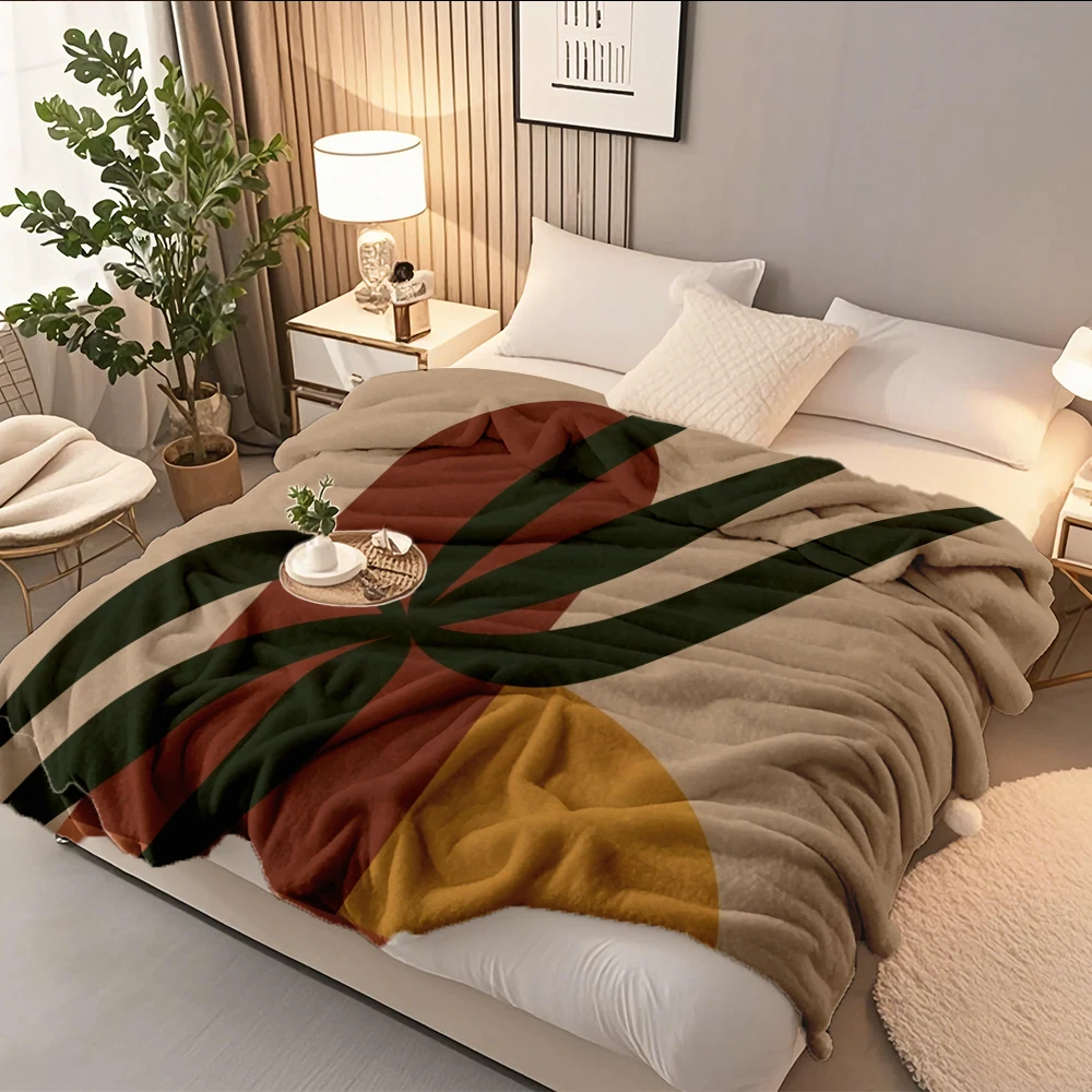

Rustic Flannel Cozy Blanket Scandinavian Minimalism Floral Earthy Thermal Blanket Premium Bedding Hypoallergenic Ultra-soft