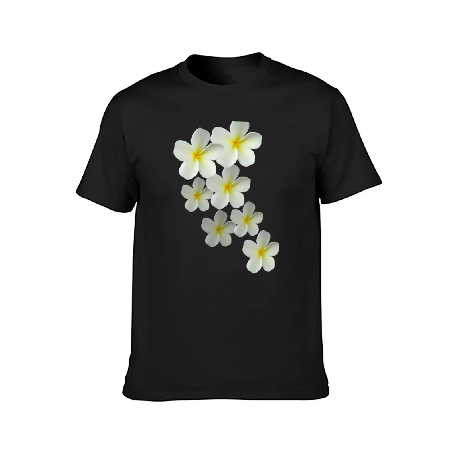 Frangipani - White and Yellow T-Shirt blacks Blouse quick-drying men graphic t shirts