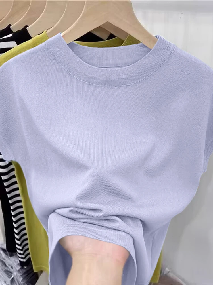 

Женская футболка свободного кроя Ele round Ne Svel, тонкая летняя основа, универсальный повседневный топ Faion, удобный дышащий...