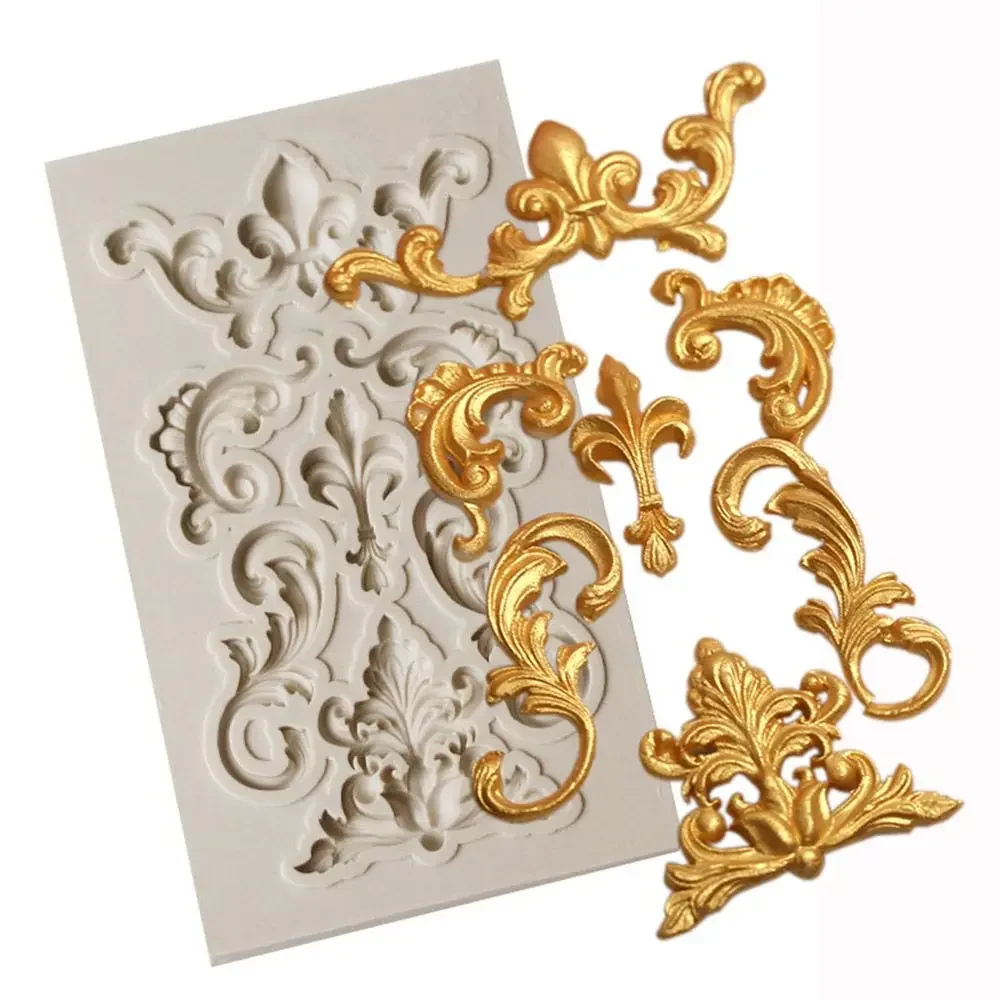 1pc Vintage Flower Design Random Silicone Mold, European Embossed Craft Silicone Mold For DIY